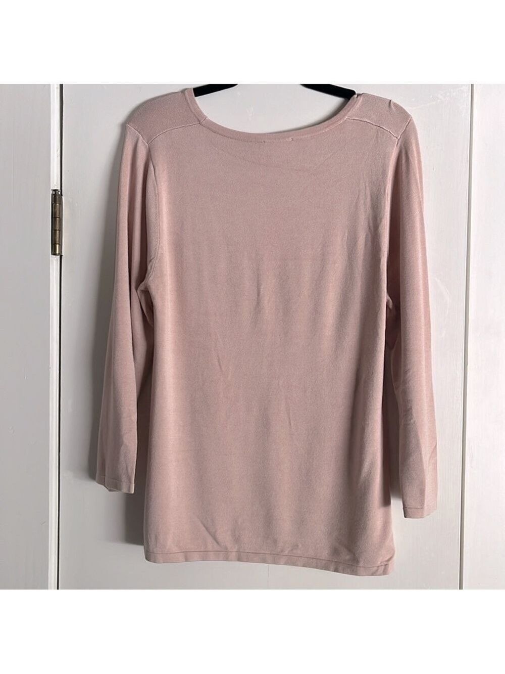 L'Agence Jocelyn Cutout Knit Pullover Sweater Long Sleeve in Blush Pink Size L - Picture 7 of 10